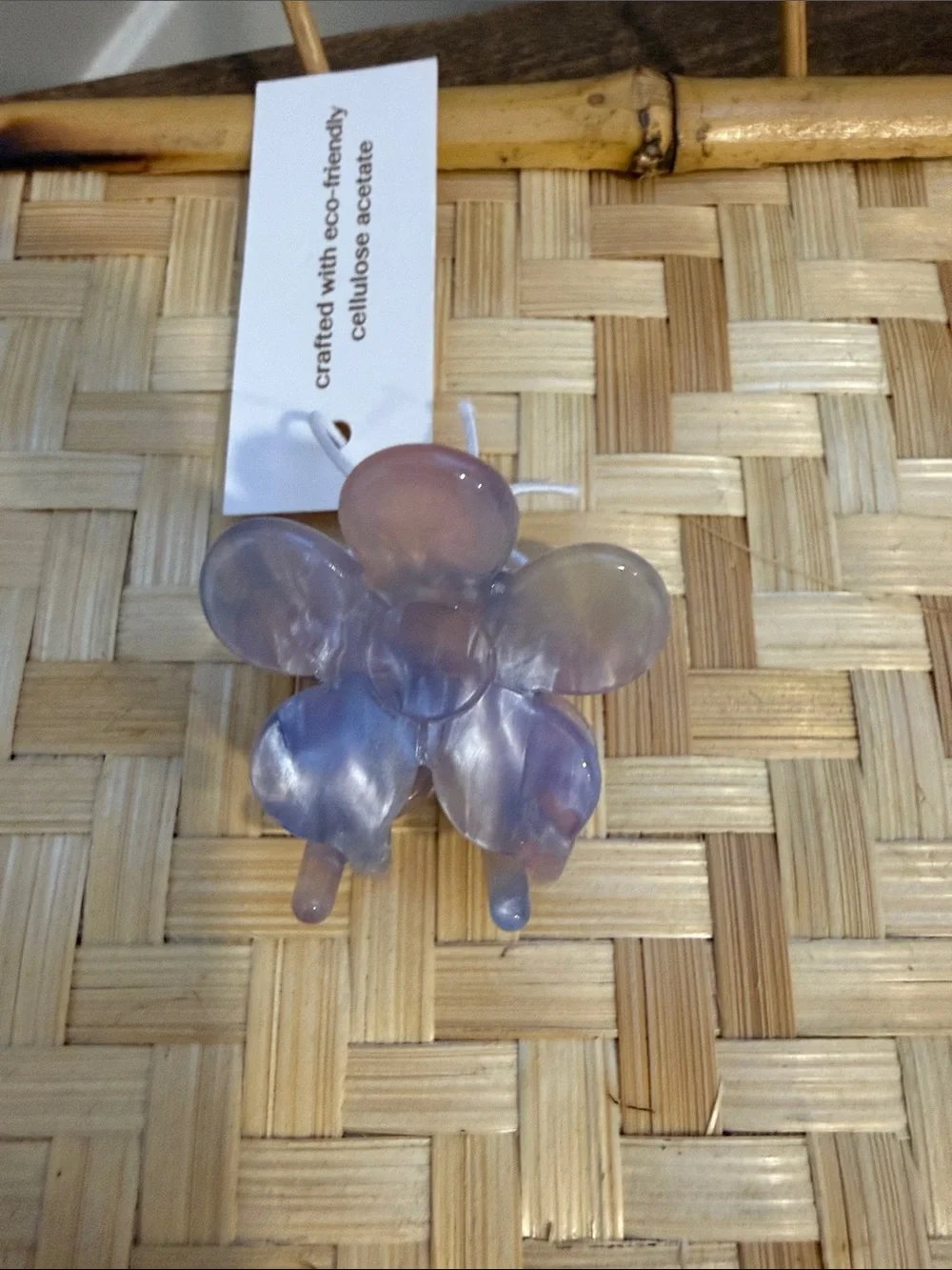 NEW Adorro Set of 4 Cellulose Acetate Flower Claw Hair Clips Marbled